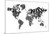 Typography World Map 5-NaxArt-Mounted Art Print