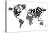 Typography World Map 5-NaxArt-Stretched Canvas