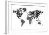 Typography World Map 5-NaxArt-Framed Art Print