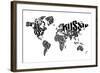 Typography World Map 5-NaxArt-Framed Art Print