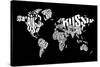 Typography World Map 6-NaxArt-Stretched Canvas