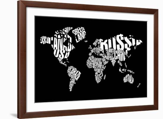 Typography World Map 6-NaxArt-Framed Art Print