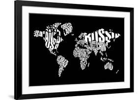 Typography World Map 6-NaxArt-Framed Art Print