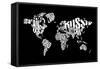 Typography World Map 6-NaxArt-Framed Stretched Canvas