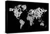 Typography World Map 6-NaxArt-Stretched Canvas