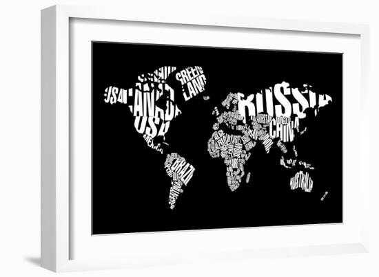 Typography World Map 6-NaxArt-Framed Art Print