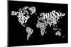 Typography World Map 6-NaxArt-Mounted Art Print