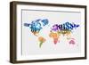 Typography World Map 7-NaxArt-Framed Art Print