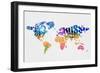 Typography World Map 7-NaxArt-Framed Art Print