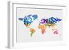 Typography World Map 7-NaxArt-Framed Art Print