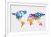 Typography World Map 7-NaxArt-Framed Premium Giclee Print