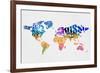 Typography World Map 7-NaxArt-Framed Premium Giclee Print