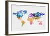 Typography World Map 7-NaxArt-Framed Art Print