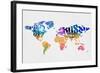 Typography World Map 7-NaxArt-Framed Art Print