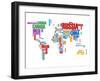 Typography World Map 8-NaxArt-Framed Art Print