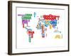 Typography World Map 8-NaxArt-Framed Art Print