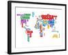 Typography World Map 8-NaxArt-Framed Art Print