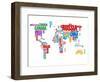 Typography World Map 8-NaxArt-Framed Art Print