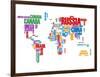 Typography World Map 8-NaxArt-Framed Art Print