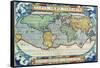 Typus Orbis Terrarum from the Theatre of the World in Apian Projection-Abraham Ortelius-Framed Stretched Canvas