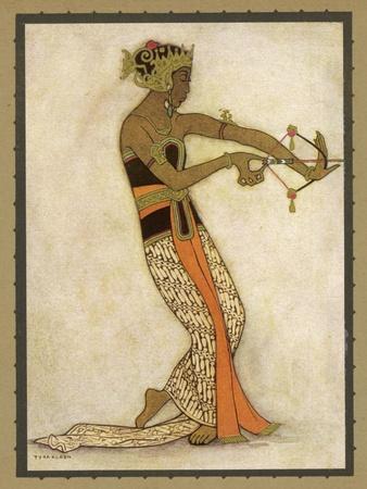 Javanese Dancer Drawing a Bow in a Highly Stylized Movement