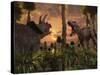 Tyrannosaurus Rex and Triceratops Meet for a Battle to the Death-Stocktrek Images-Stretched Canvas