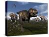 Tyrannosaurus Rex Attacked by Three Triceratops-Stocktrek Images-Stretched Canvas