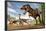 Tyrannosaurus Rex Attacking Two Struthiomimus Dinosaurs-null-Framed Art Print