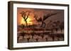 Tyrannosaurus Rex Calling Out to Find a Possible Mate-null-Framed Art Print