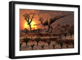 Tyrannosaurus Rex Calling Out to Find a Possible Mate-null-Framed Art Print