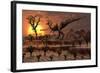 Tyrannosaurus Rex Calling Out to Find a Possible Mate-null-Framed Art Print