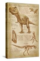 Tyrannosaurus Rex Dinosaur - DiVinci Style-Lantern Press-Stretched Canvas