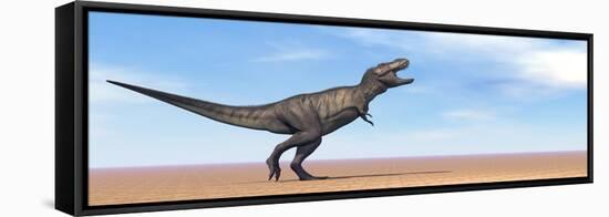 Tyrannosaurus Rex Dinosaur Standing in the Desert-null-Framed Stretched Canvas