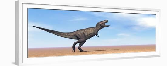 Tyrannosaurus Rex Dinosaur Standing in the Desert-null-Framed Premium Giclee Print