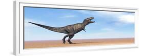 Tyrannosaurus Rex Dinosaur Standing in the Desert-null-Framed Premium Giclee Print