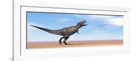 Tyrannosaurus Rex Dinosaur Standing in the Desert-null-Framed Art Print