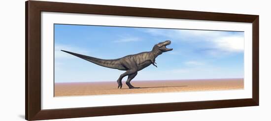 Tyrannosaurus Rex Dinosaur Standing in the Desert-null-Framed Art Print