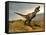 Tyrannosaurus Rex Dinosaur Walking in Desert Landscape-null-Framed Stretched Canvas