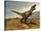 Tyrannosaurus Rex Dinosaur Walking in Desert Landscape-null-Stretched Canvas