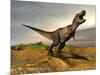 Tyrannosaurus Rex Dinosaur Walking in Desert Landscape-null-Mounted Premium Giclee Print