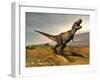 Tyrannosaurus Rex Dinosaur Walking in Desert Landscape-null-Framed Art Print