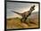 Tyrannosaurus Rex Dinosaur Walking in Desert Landscape-null-Framed Art Print