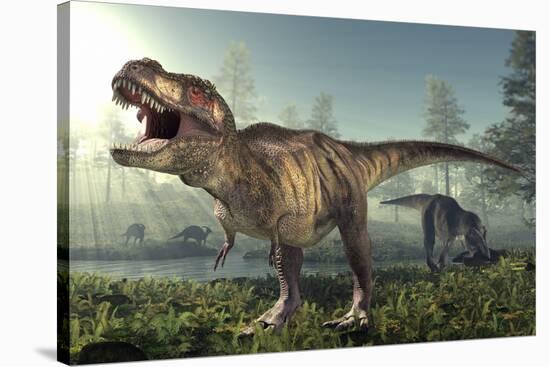Tyrannosaurus Rex Dinosaur-Roger Harris-Stretched Canvas