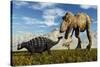 Tyrannosaurus Rex Dinosaurs Confronting a Lone Ankylosaurus-Stocktrek Images-Stretched Canvas