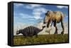 Tyrannosaurus Rex Dinosaurs Confronting a Lone Ankylosaurus-Stocktrek Images-Framed Stretched Canvas