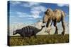 Tyrannosaurus Rex Dinosaurs Confronting a Lone Ankylosaurus-Stocktrek Images-Stretched Canvas