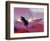 Tyrannosaurus Rex Dinosaurs Escaping a Big Meteorite Crash-null-Framed Art Print