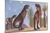 Tyrannosaurus Rex Dinosaurs Have a Growling Session-Stocktrek Images-Mounted Art Print