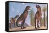 Tyrannosaurus Rex Dinosaurs Have a Growling Session-Stocktrek Images-Framed Stretched Canvas