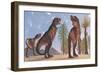 Tyrannosaurus Rex Dinosaurs Have a Growling Session-Stocktrek Images-Framed Art Print